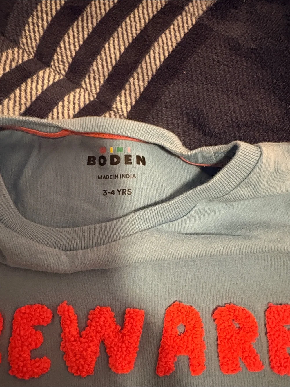 Mini Boden Light Blue Dino Applique Tee